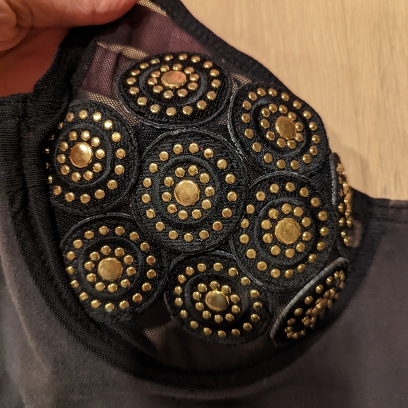 Vintage 90's Black and Gold Mesh Bodysuit - Picture 8 of 10